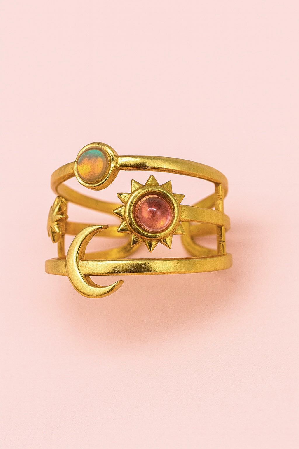 Opal and Tourmaline Celestial Ring